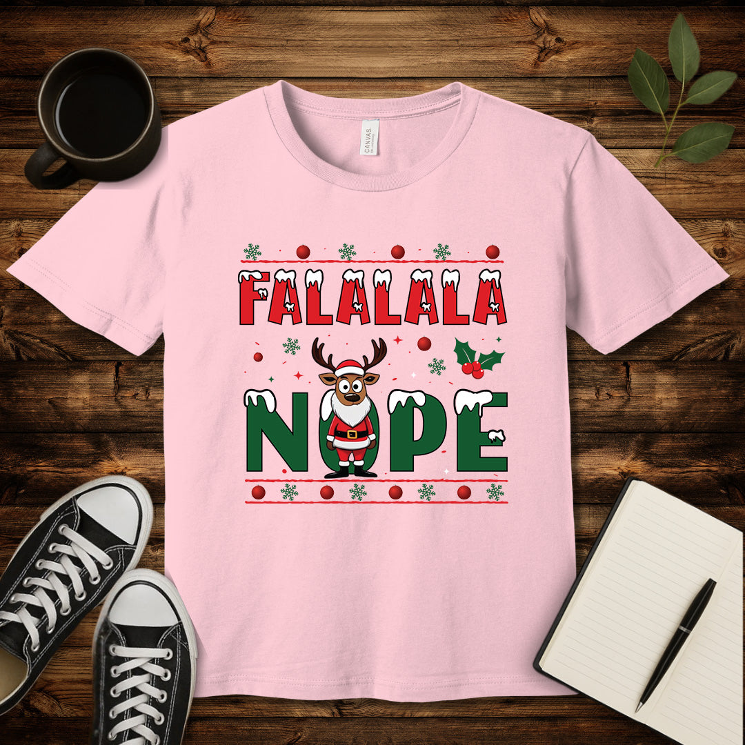 FALALALA NOPE T-Shirt-T-Shirt-Pink-S-wearable sarcasm by Savage Tee Society