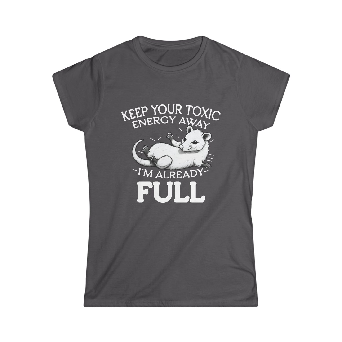 Gray t-shirt with a graphic and text on a white background