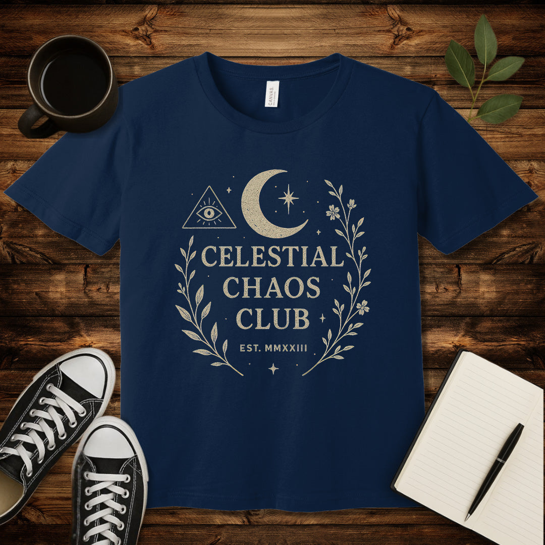 Celestial Chaos Club T-Shirt-T-Shirt-Navy-S-wearable sarcasm by Savage Tee Society
