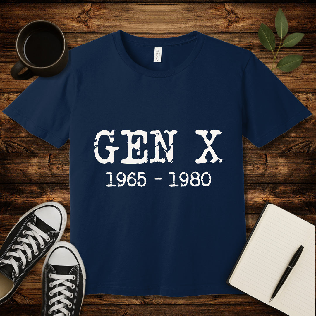 Gen X 1965 1980 T-Shirt-T-Shirt-Navy-S-wearable sarcasm by Savage Tee Society