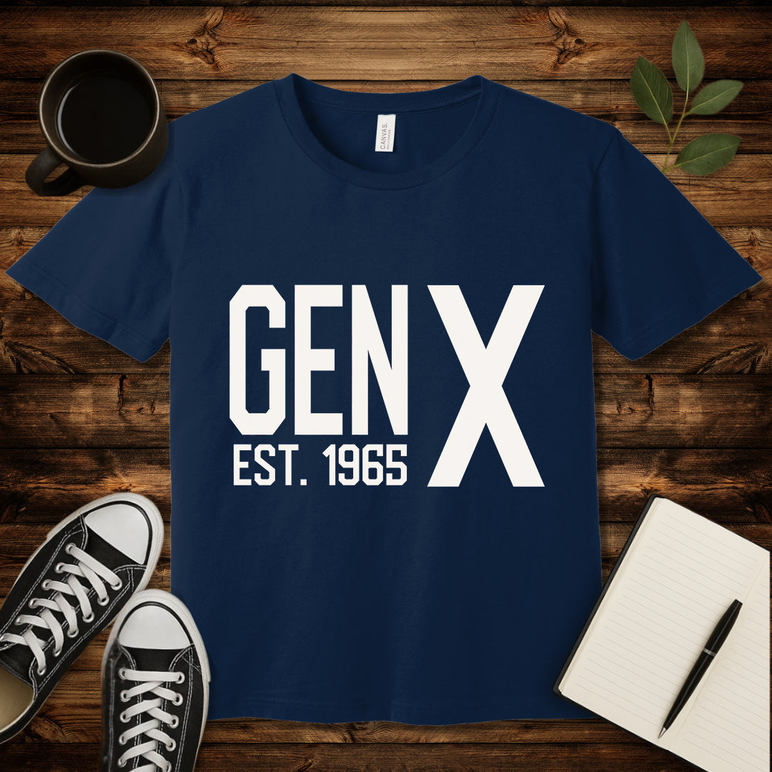 Gen X Est 1965 T-Shirt-T-Shirt-Navy-S-wearable sarcasm by Savage Tee Society