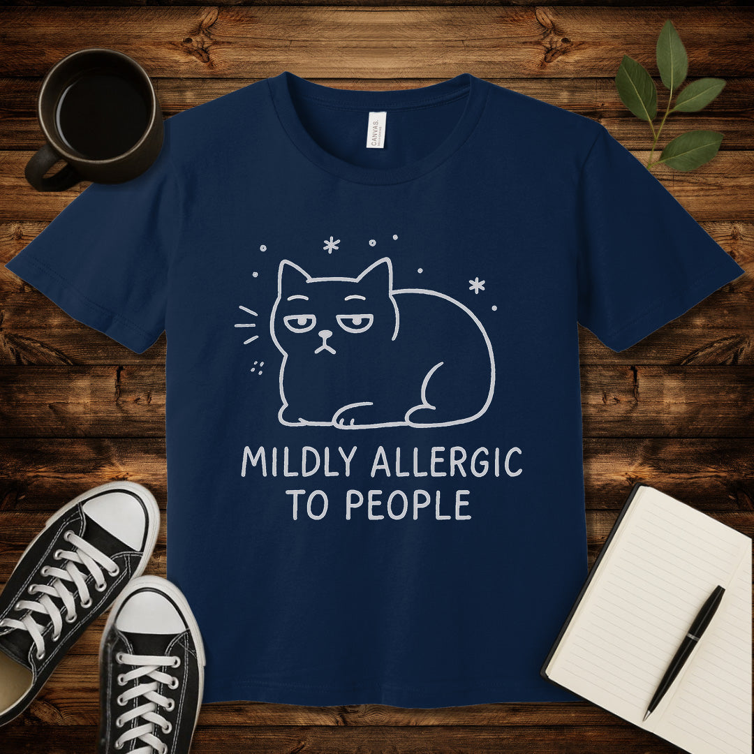 Mildly Allergic Cat T-Shirt-T-Shirt-Navy-S-wearable sarcasm by Savage Tee Society