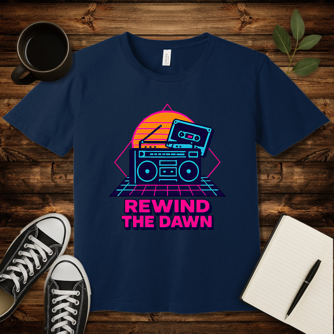 Rewind the Dawn T-Shirt-T-Shirt-Navy-S-wearable sarcasm by Savage Tee Society