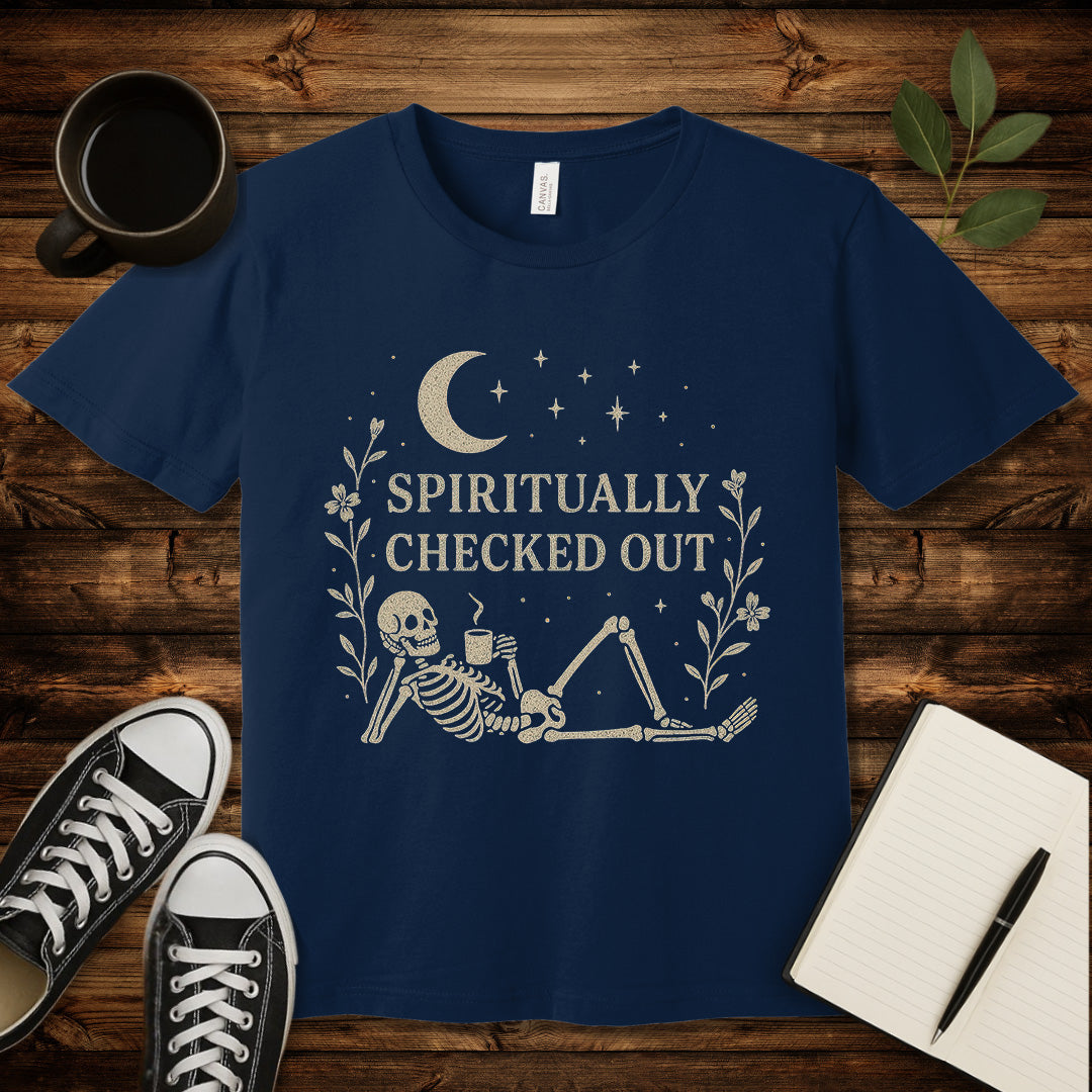 Spiritually Checked Out T-Shirt-T-Shirt-Navy-S-wearable sarcasm by Savage Tee Society