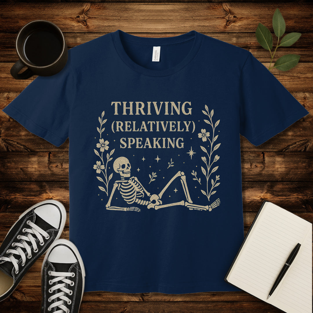 Thriving Relatively Speaking T-Shirt-T-Shirt-Navy-S-wearable sarcasm by Savage Tee Society