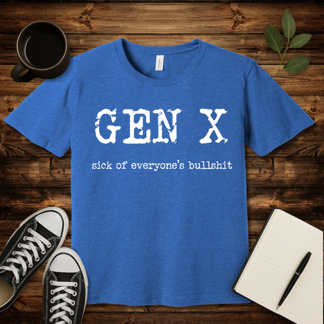 Gen X Rage T-Shirt-T-Shirt-Heather True Royal-S-wearable sarcasm by Savage Tee Society