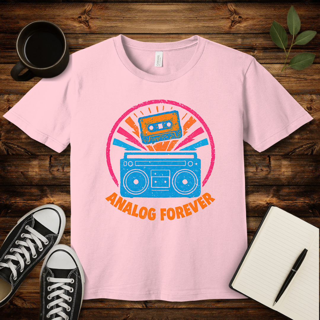 Analog Forever T-Shirt-T-Shirt-Pink-S-wearable sarcasm by Savage Tee Society