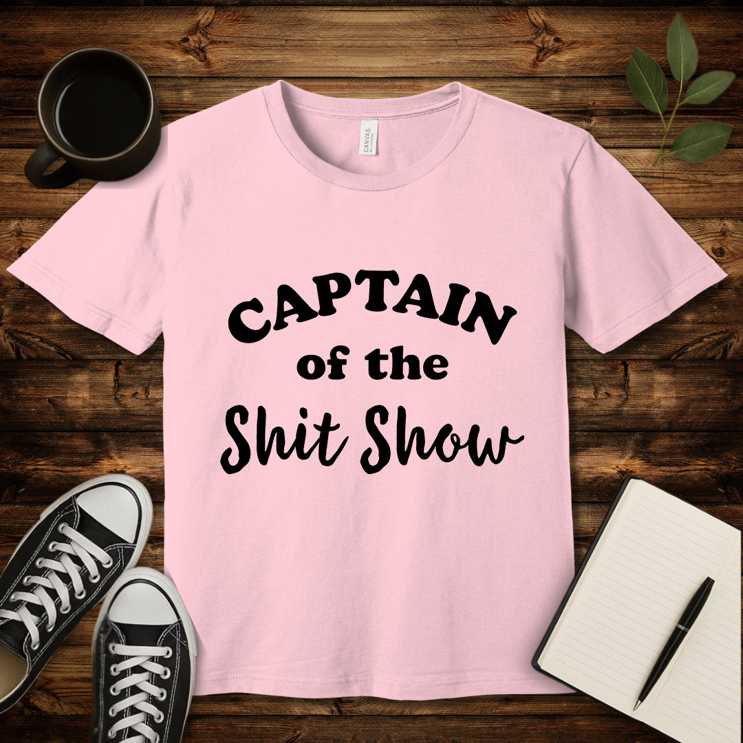 Captain of the Shit Show T-Shirt-T-Shirt-Pink-S-wearable sarcasm by Savage Tee Society