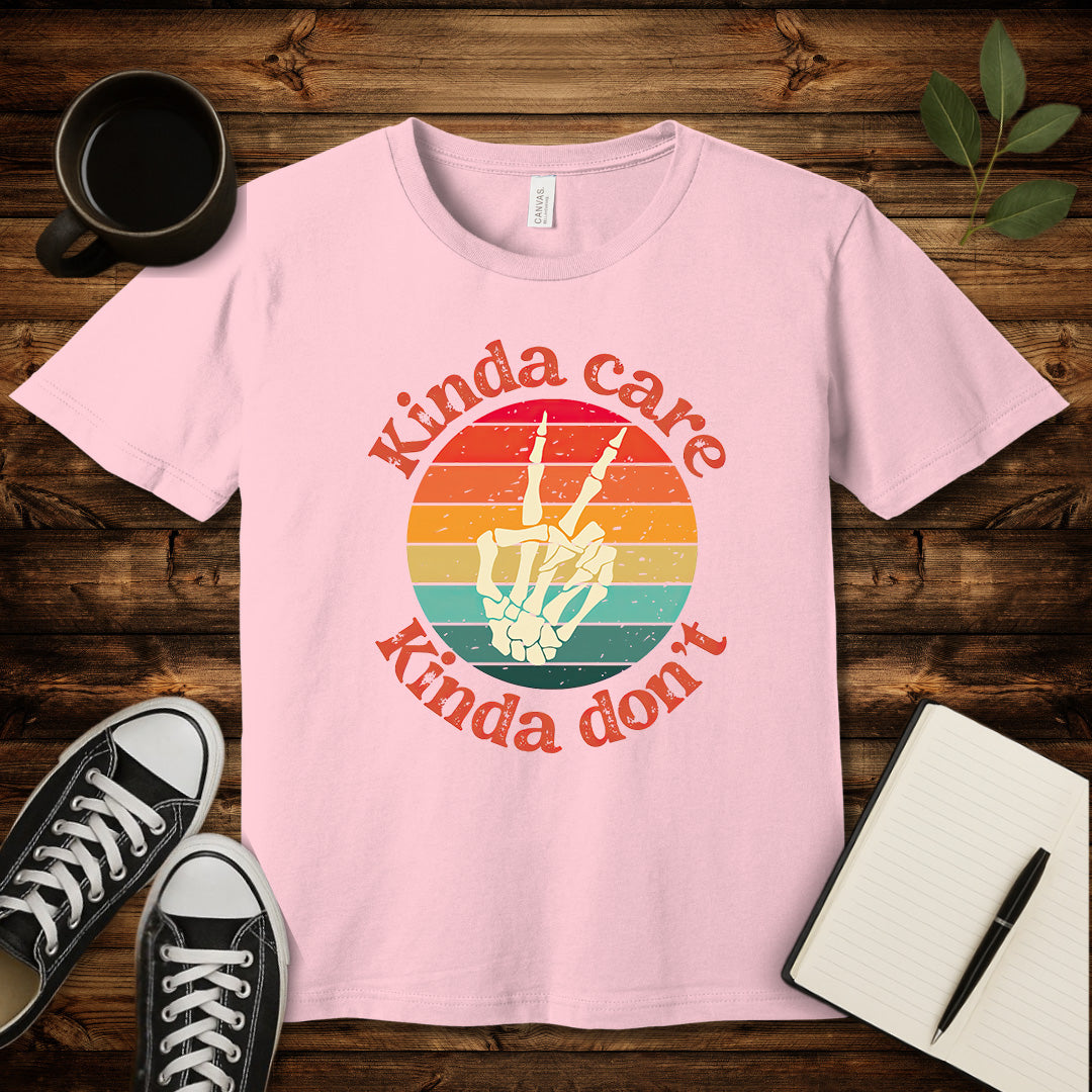 Kinda Care T-Shirt-T-Shirt-Pink-S-wearable sarcasm by Savage Tee Society