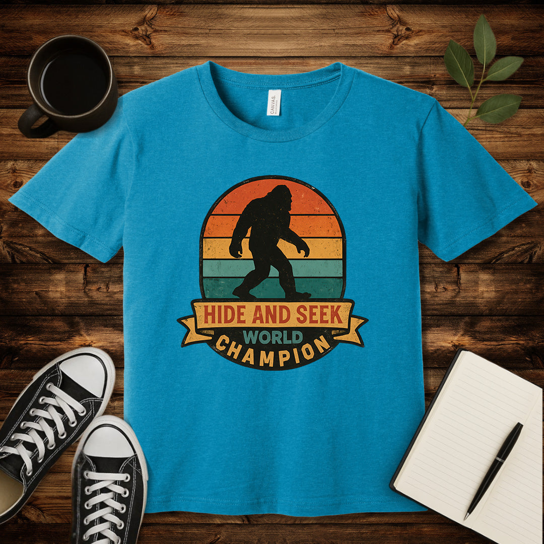 Hide and Seek World Champion T-Shirt-T-Shirt-Heather Aqua-S-wearable sarcasm by Savage Tee Society