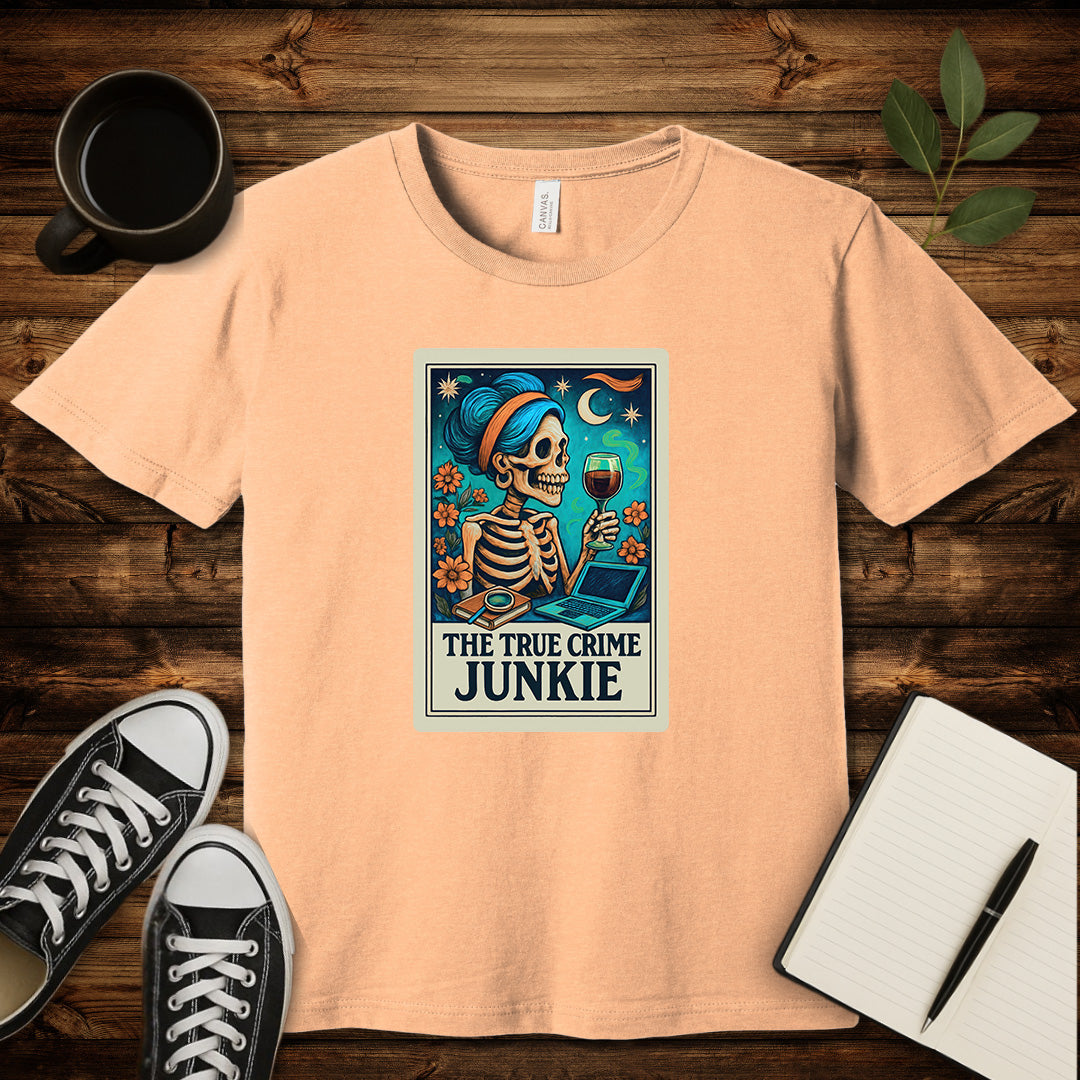 The True Crime Junkie T-Shirt-T-Shirt-Heather Peach-S-wearable sarcasm by Savage Tee Society
