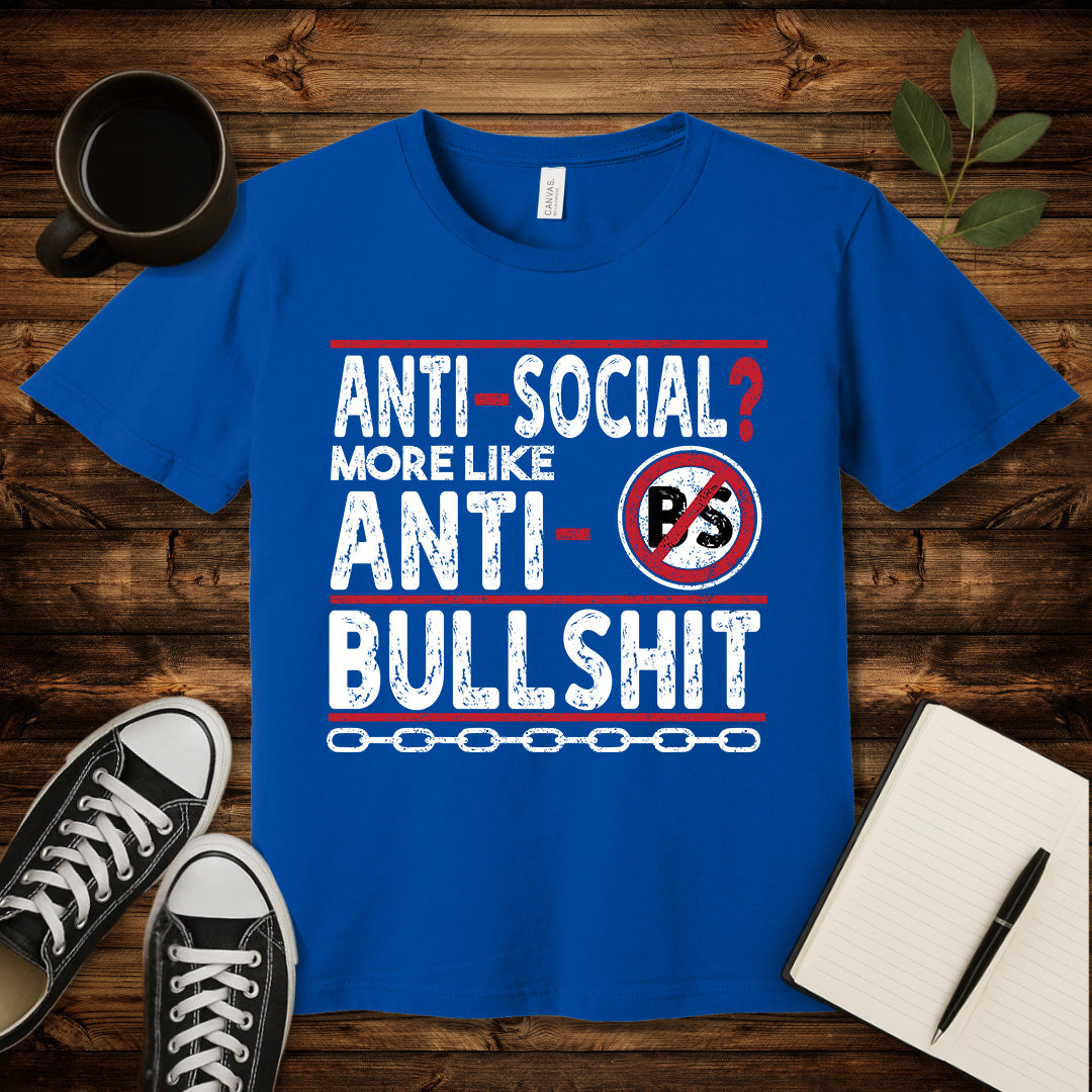 Anti-Social T-Shirt-T-Shirt-True Royal-S-wearable sarcasm by Savage Tee Society