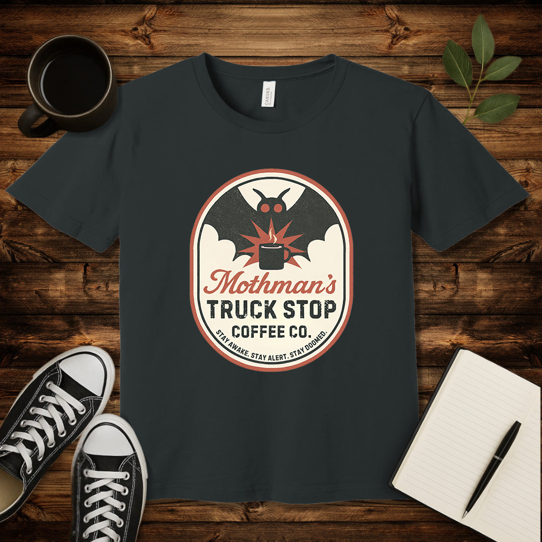 Mothman's Coffee Co. T-Shirt-T-Shirt-Dark Grey-S-wearable sarcasm by Savage Tee Society