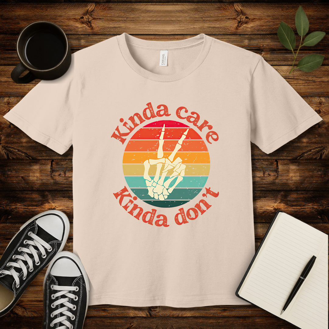 Kinda Care T-Shirt-T-Shirt-Soft Cream-S-wearable sarcasm by Savage Tee Society