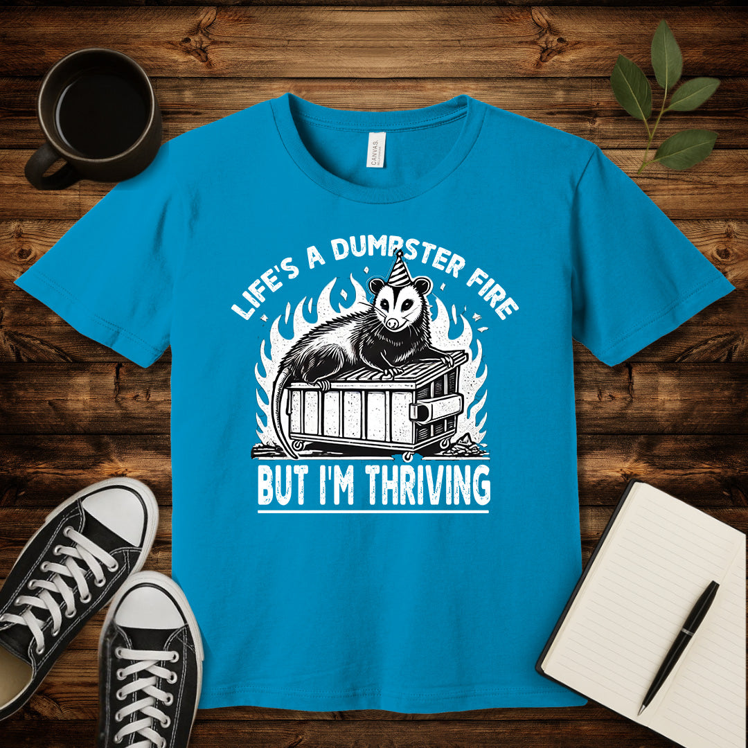 Life’s a Dumpster Fire T-Shirt-T-Shirt-Aqua-S-wearable sarcasm by Savage Tee Society