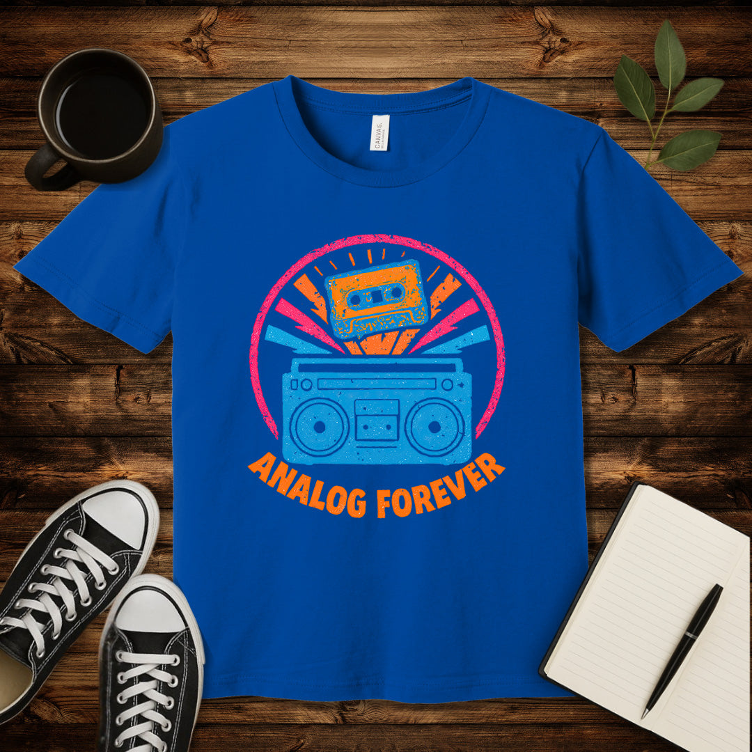 Analog Forever T-Shirt-T-Shirt-True Royal-S-wearable sarcasm by Savage Tee Society