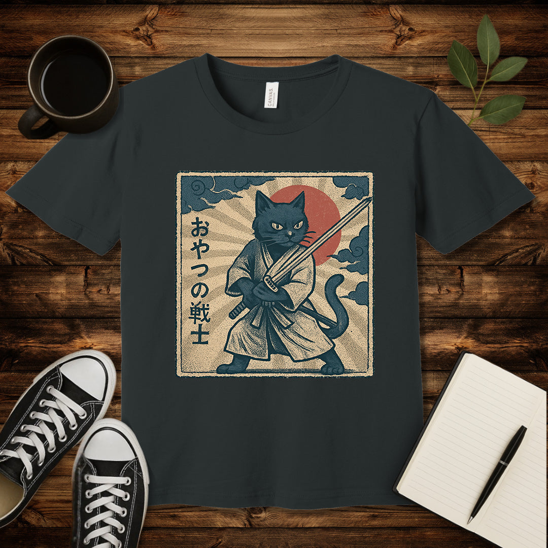 Samurai Cat T-Shirt-T-Shirt-Dark Grey-S-wearable sarcasm by Savage Tee Society