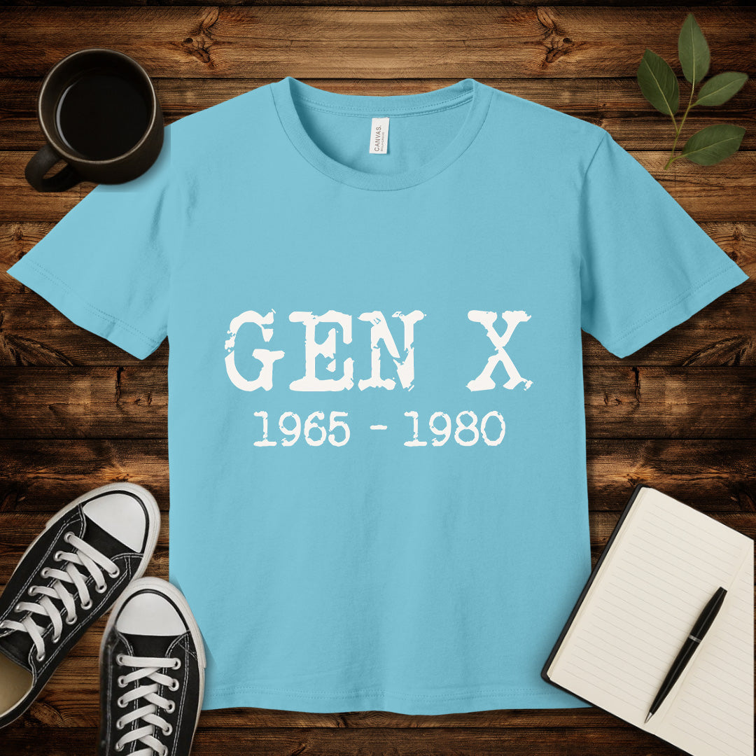 Gen X 1965 1980 T-Shirt-T-Shirt-Turquoise-S-wearable sarcasm by Savage Tee Society