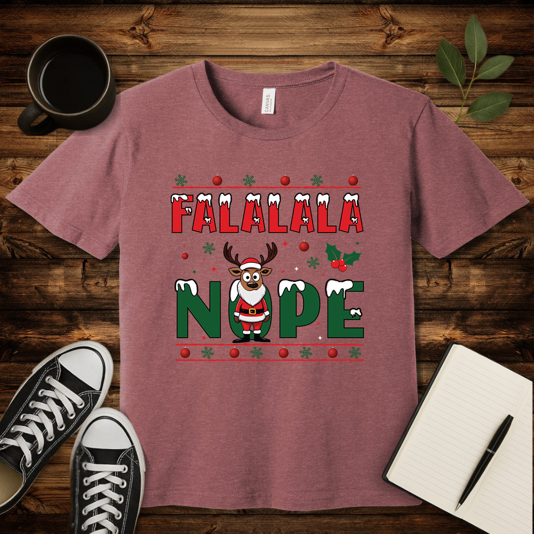 FALALALA NOPE T-Shirt-T-Shirt-Heather Mauve-S-wearable sarcasm by Savage Tee Society