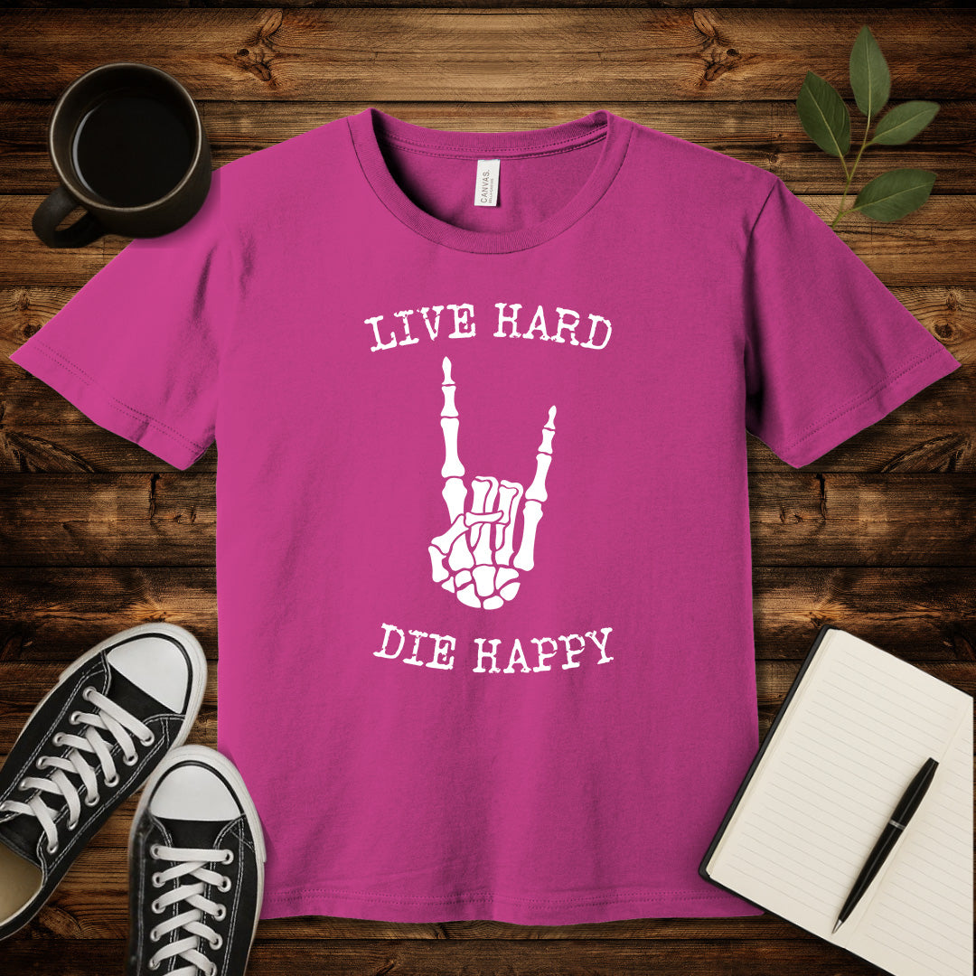Live Hard Die Happy T-Shirt-T-Shirt-Berry-S-wearable sarcasm by Savage Tee Society