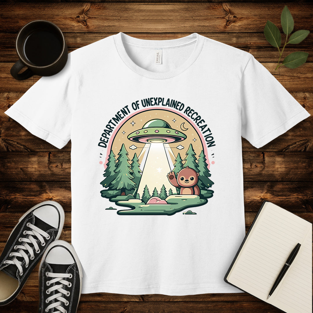 Dept of Unexplained Recreation T-Shirt-T-Shirt-White-S-wearable sarcasm by Savage Tee Society