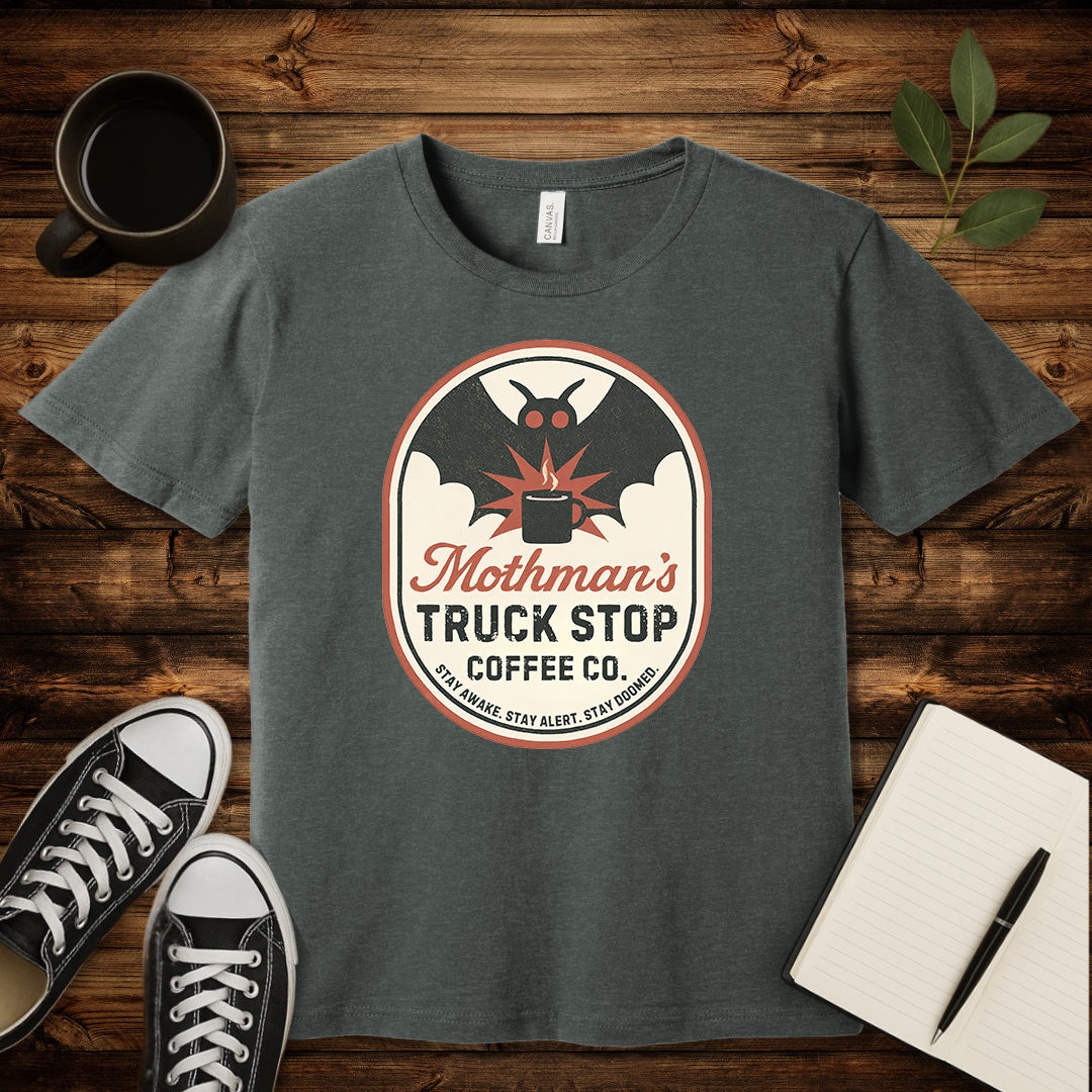 Mothman's Coffee Co. T-Shirt-T-Shirt-Deep Heather-S-wearable sarcasm by Savage Tee Society