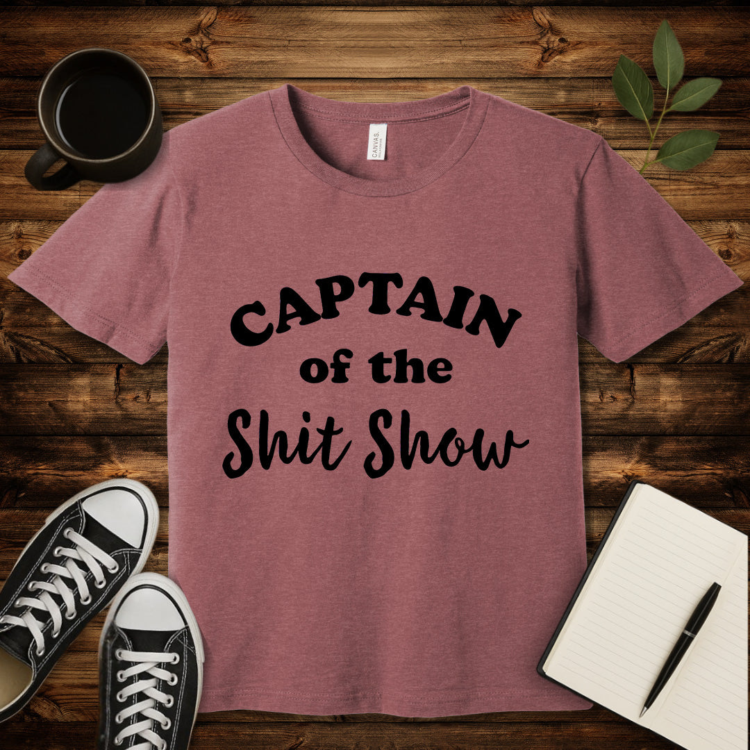 Captain of the Shit Show T-Shirt-T-Shirt-Heather Mauve-S-wearable sarcasm by Savage Tee Society