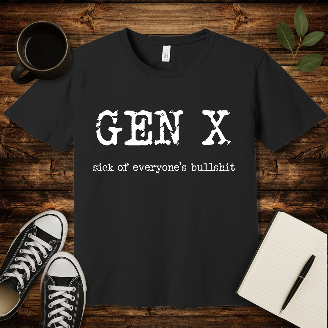 Gen X Rage T-Shirt-T-Shirt-Black-S-wearable sarcasm by Savage Tee Society