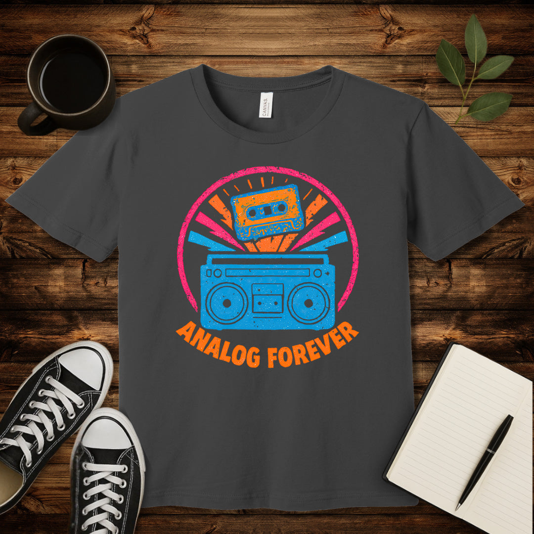 Analog Forever T-Shirt-T-Shirt-Asphalt-S-wearable sarcasm by Savage Tee Society