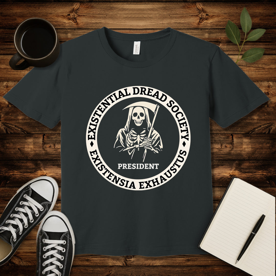 Existential Dread Society T-Shirt-T-Shirt-Dark Grey-S-wearable sarcasm by Savage Tee Society