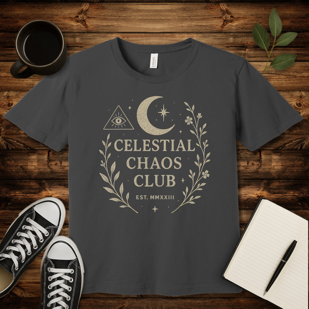Celestial Chaos Club T-Shirt-T-Shirt-Asphalt-S-wearable sarcasm by Savage Tee Society
