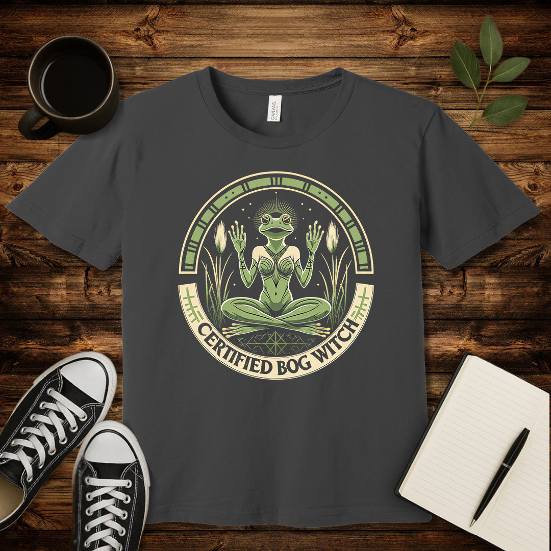 Certified Bog Witch T-Shirt-T-Shirt-Asphalt-S-wearable sarcasm by Savage Tee Society