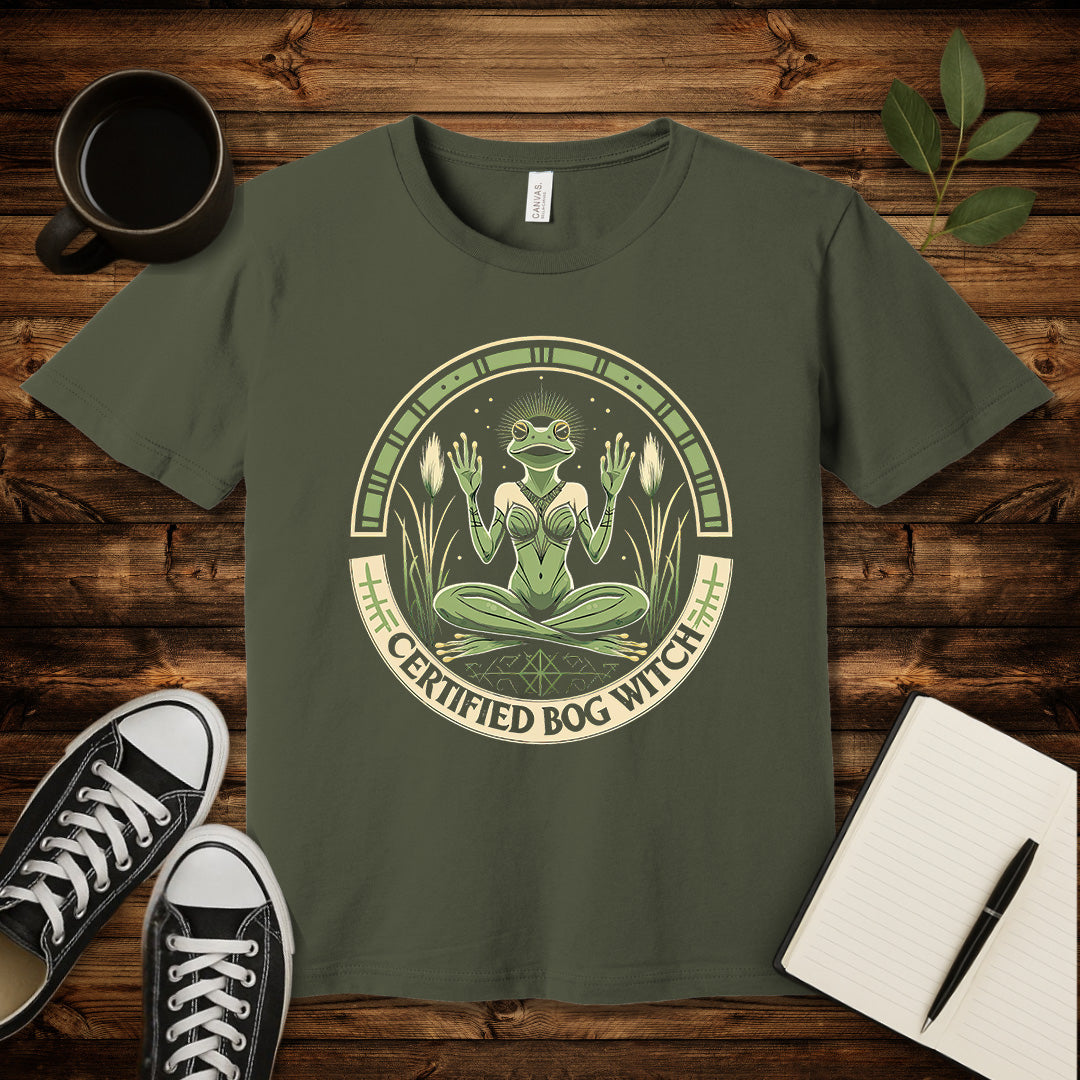 Certified Bog Witch T-Shirt-T-Shirt-Army-S-wearable sarcasm by Savage Tee Society