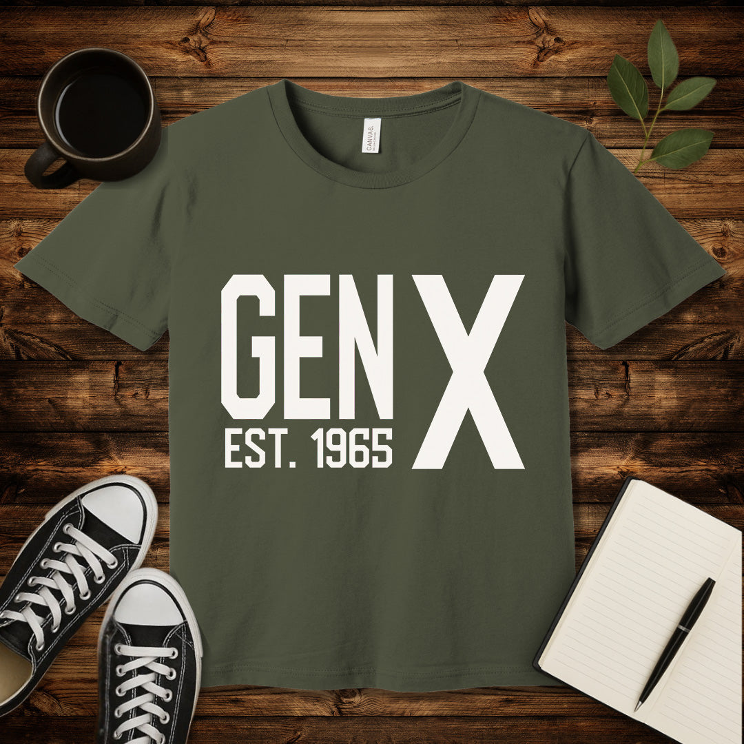 Gen X Est 1965 T-Shirt-T-Shirt-Army-S-wearable sarcasm by Savage Tee Society