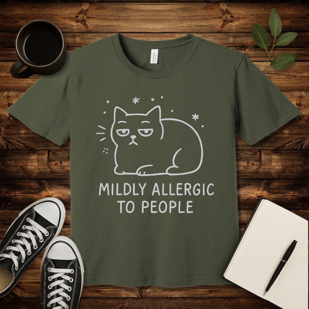 Mildly Allergic Cat T-Shirt-T-Shirt-Army-S-wearable sarcasm by Savage Tee Society
