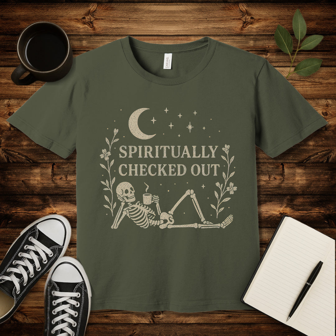 Spiritually Checked Out T-Shirt-T-Shirt-Army-S-wearable sarcasm by Savage Tee Society