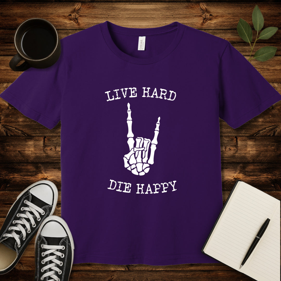 Live Hard Die Happy T-Shirt-T-Shirt-Team Purple-S-wearable sarcasm by Savage Tee Society