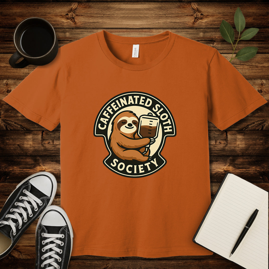 Caffeinated Sloth Society T-Shirt-T-Shirt-Autumn-S-wearable sarcasm by Savage Tee Society