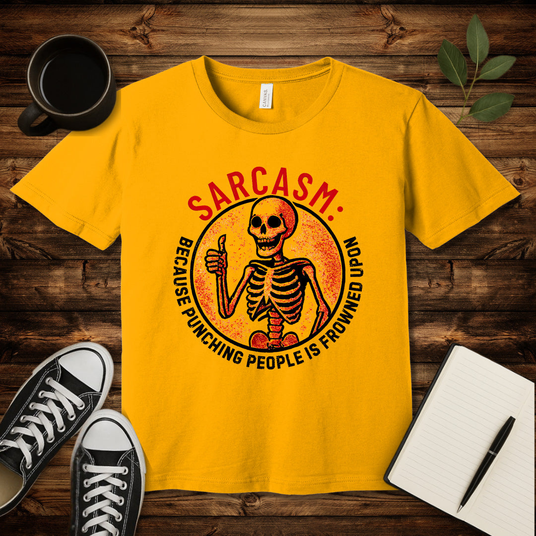 Sarcasm Skeleton T-Shirt-T-Shirt-Gold-S-wearable sarcasm by Savage Tee Society