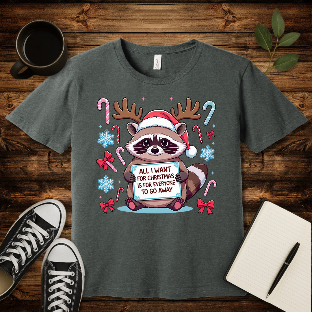 Go Away Anti-Social Christmas T-Shirt-T-Shirt-Deep Heather-S-wearable sarcasm by Savage Tee Society