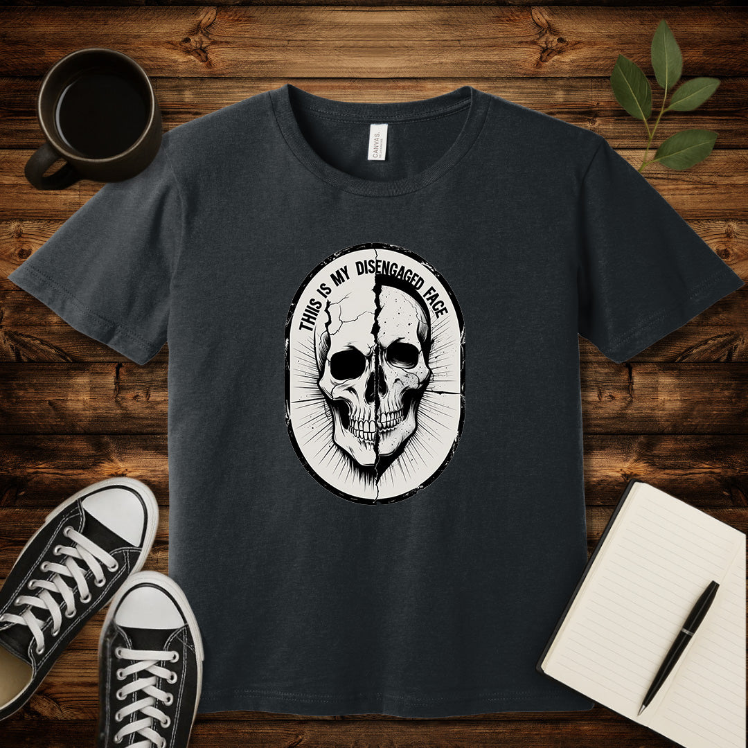 This Is My Disengaged Face T-Shirt-T-Shirt-Dark Grey Heather-S-wearable sarcasm by Savage Tee Society