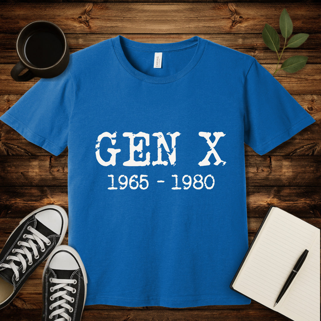 Gen X 1965 1980 T-Shirt-T-Shirt-Heather Columbia Blue-S-wearable sarcasm by Savage Tee Society