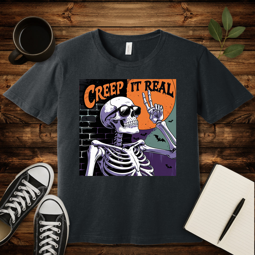 Creep It Real T-Shirt-T-Shirt-Dark Grey Heather-S-wearable sarcasm by Savage Tee Society