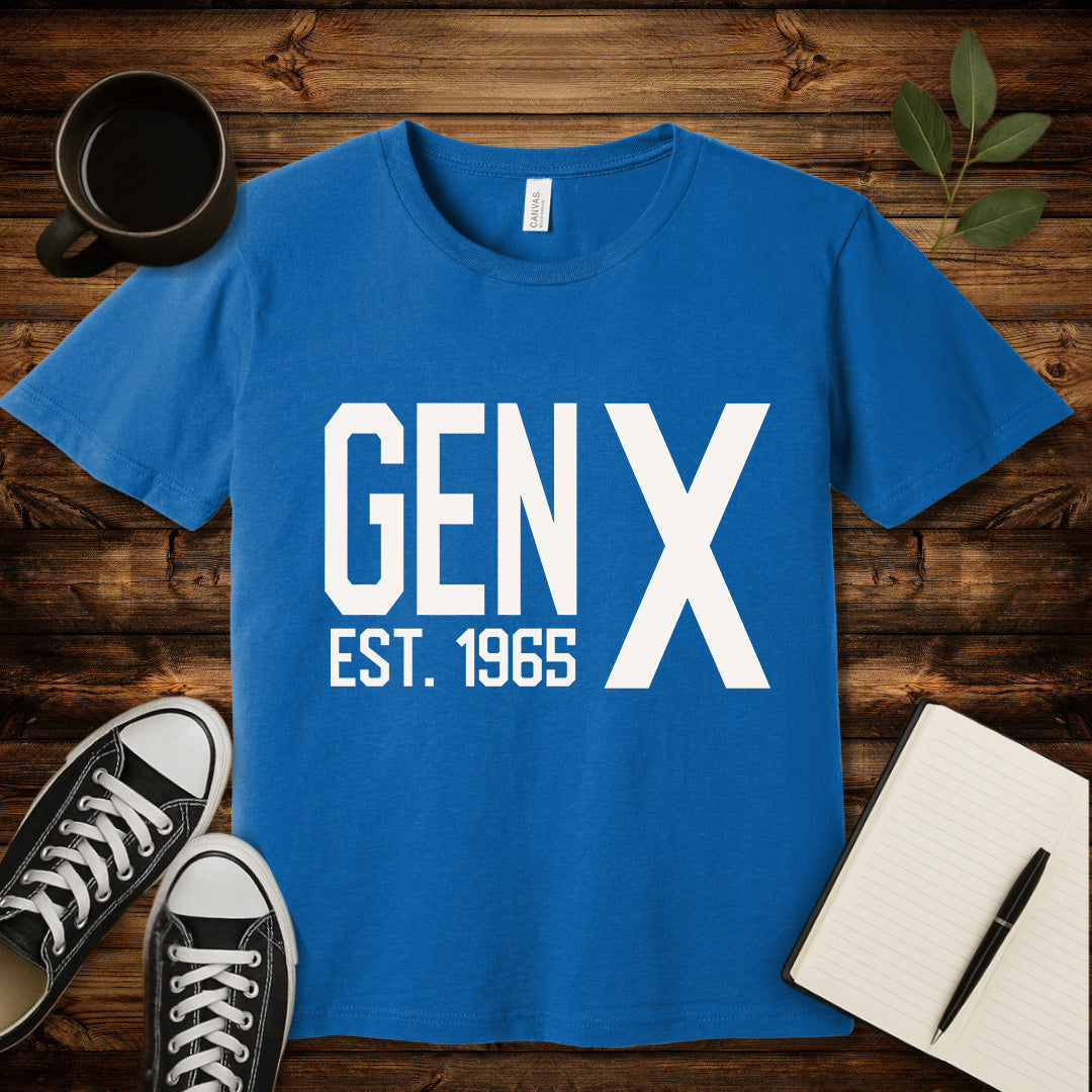 Gen X Est 1965 T-Shirt-T-Shirt-Heather Columbia Blue-S-wearable sarcasm by Savage Tee Society