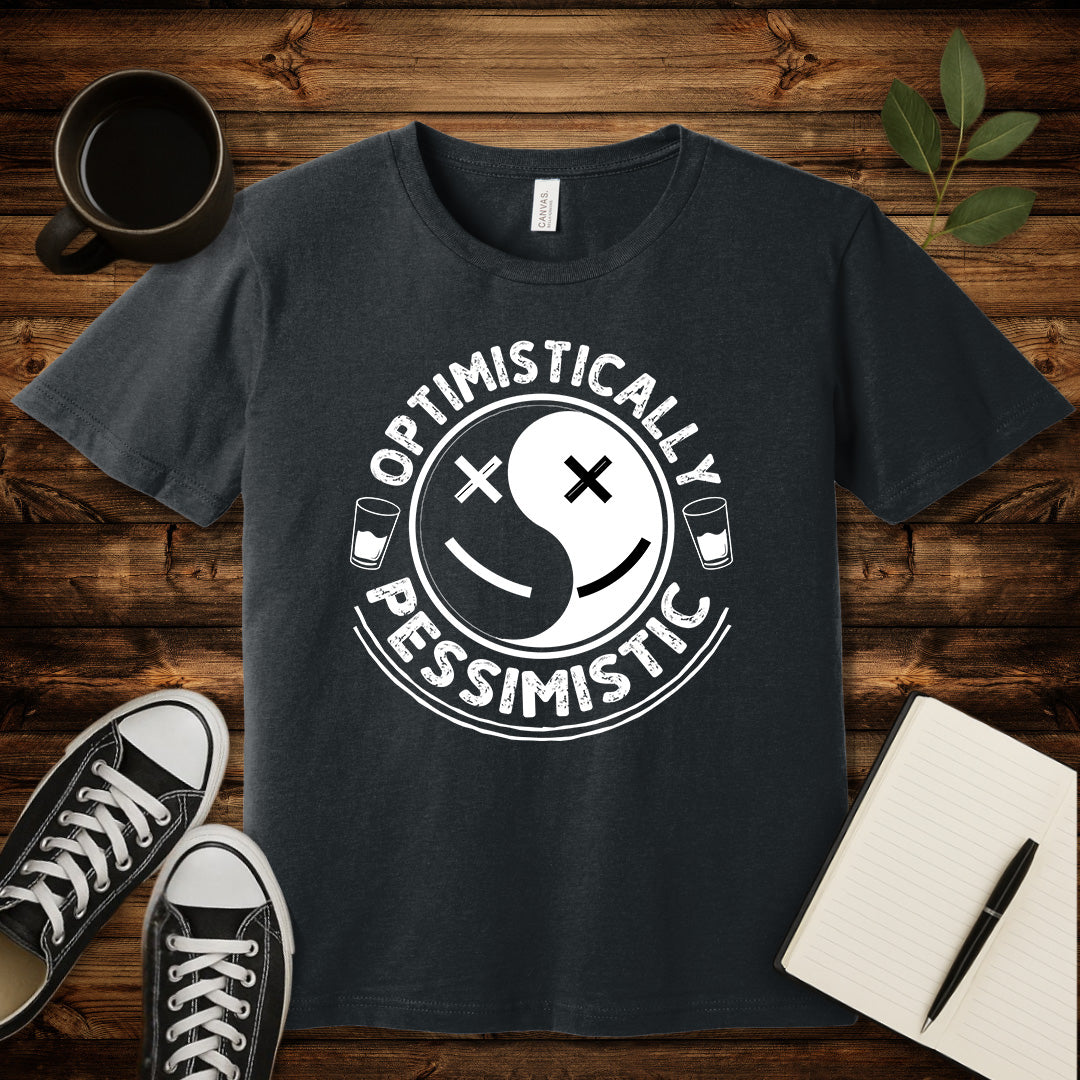 Optimistically Pessimistic T-Shirt-T-Shirt-Dark Grey Heather-S-wearable sarcasm by Savage Tee Society
