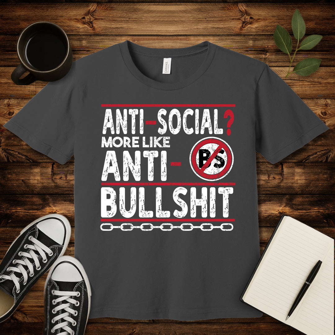 Anti-Social T-Shirt-T-Shirt-Asphalt-S-wearable sarcasm by Savage Tee Society