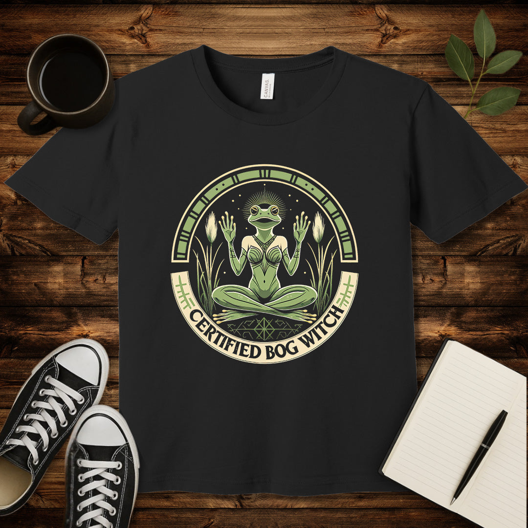 Certified Bog Witch T-Shirt-T-Shirt-Black-S-wearable sarcasm by Savage Tee Society