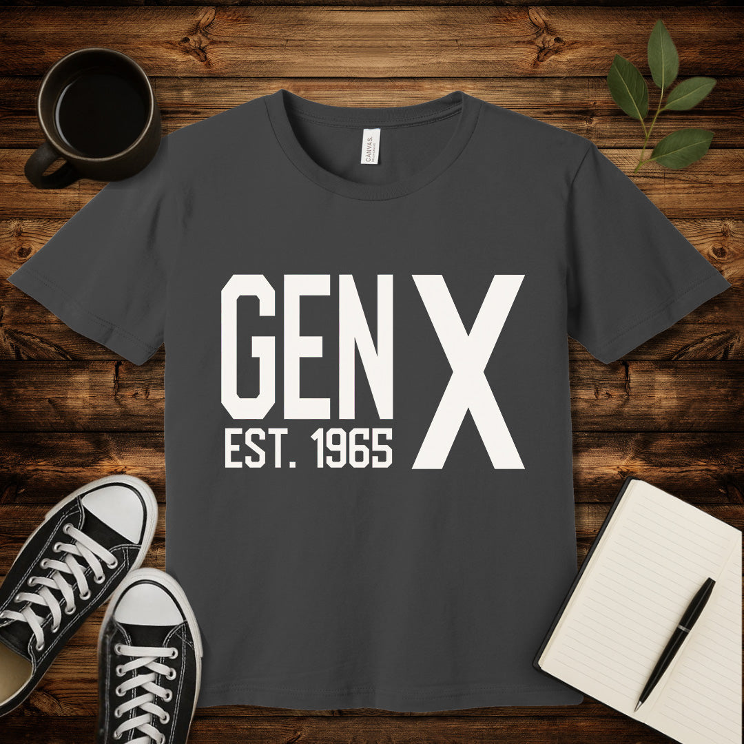Gen X Est 1965 T-Shirt-T-Shirt-Asphalt-S-wearable sarcasm by Savage Tee Society