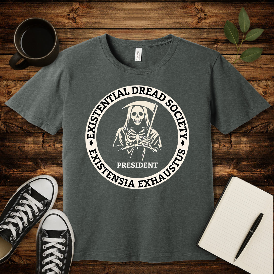 Existential Dread Society T-Shirt-T-Shirt-Deep Heather-S-wearable sarcasm by Savage Tee Society