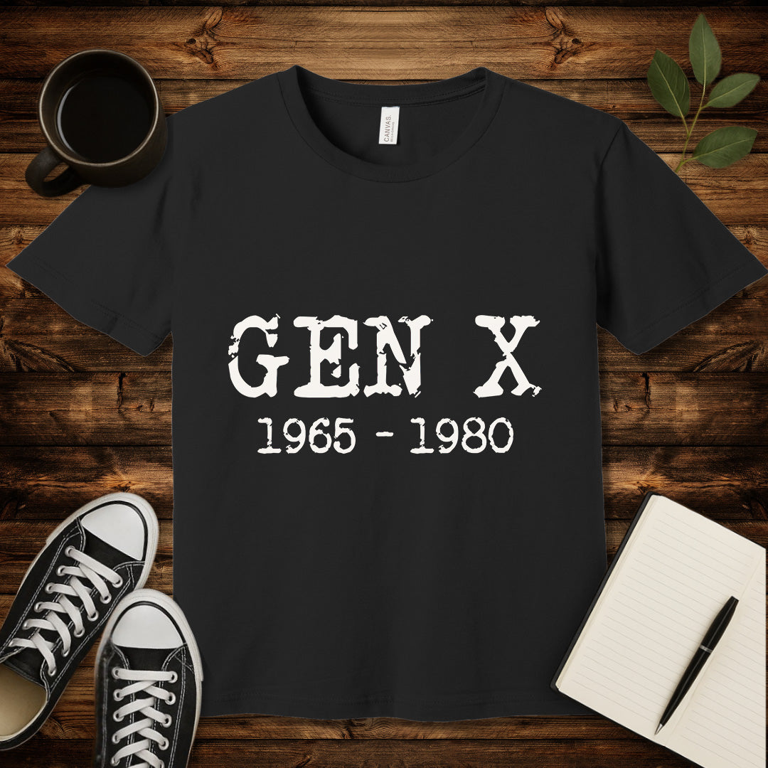 Gen X 1965 1980 T-Shirt-T-Shirt-Black-S-wearable sarcasm by Savage Tee Society